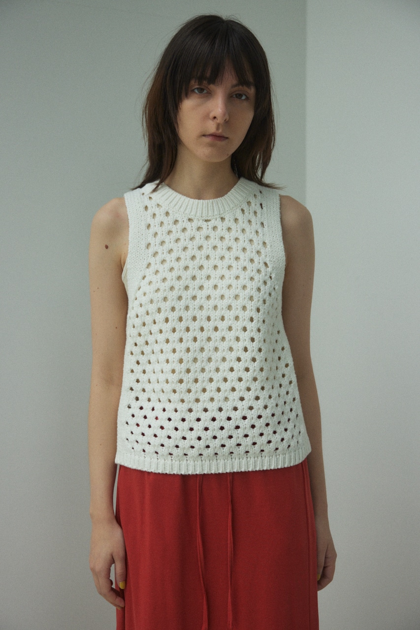 MOUSSY EYELET KNIT タンクトップ