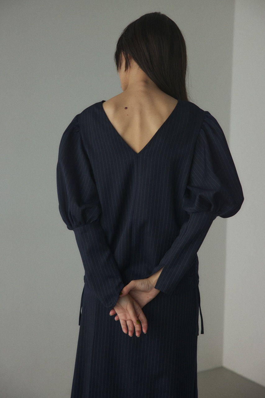 2way volume sleeve tops 柄NVY 2