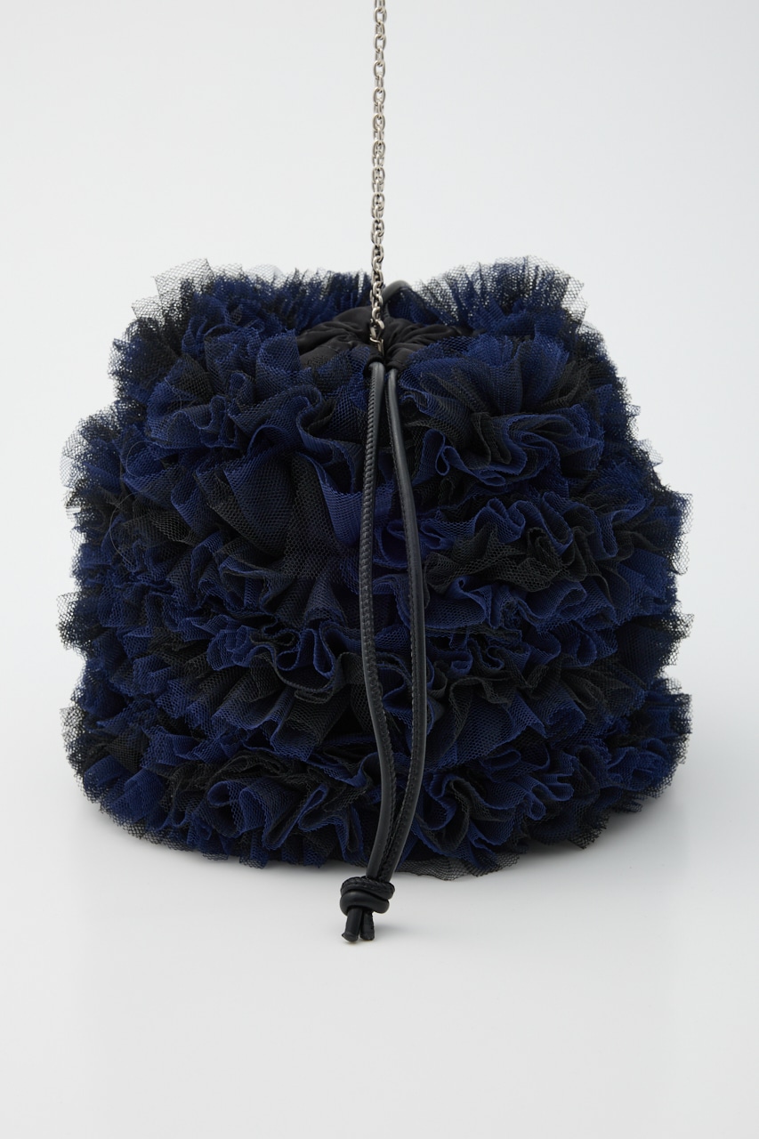 【SHEL'TTER SELECT】配色チュール2WAYドロストショルダーバッグ NVY FREE