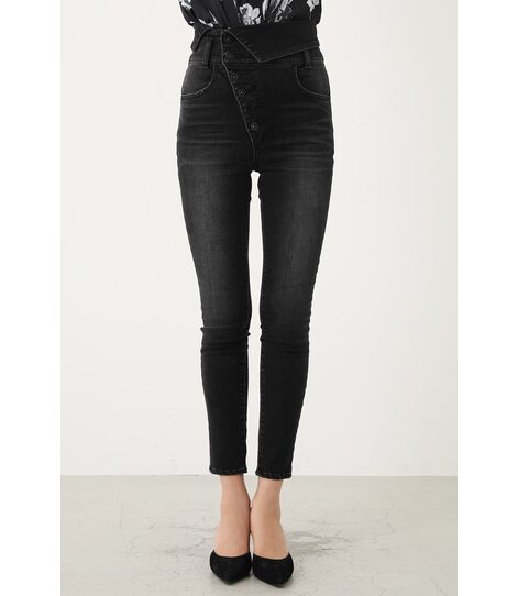 rienda | ターンカラーH／W DENIMアンクルパギンス (スキニー ) |SHEL  