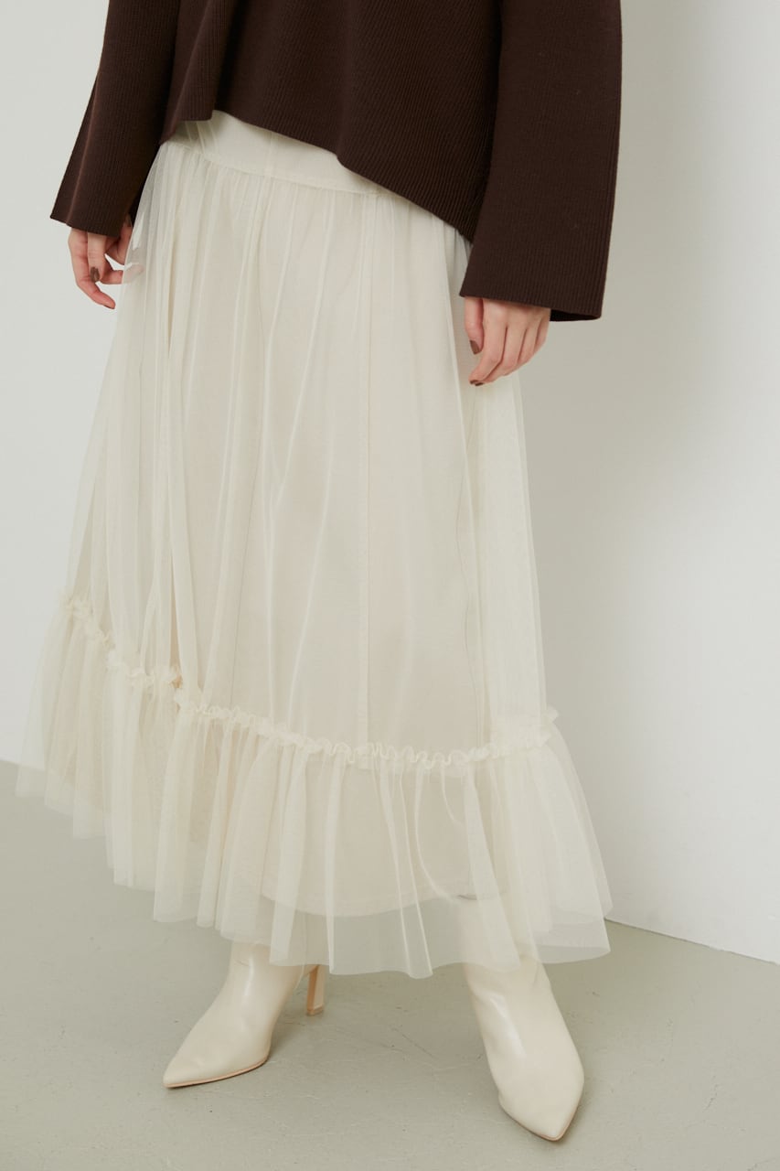 rienda | マーメイドチュールコンビJ／W デニムSK (スカート ) |SHEL  