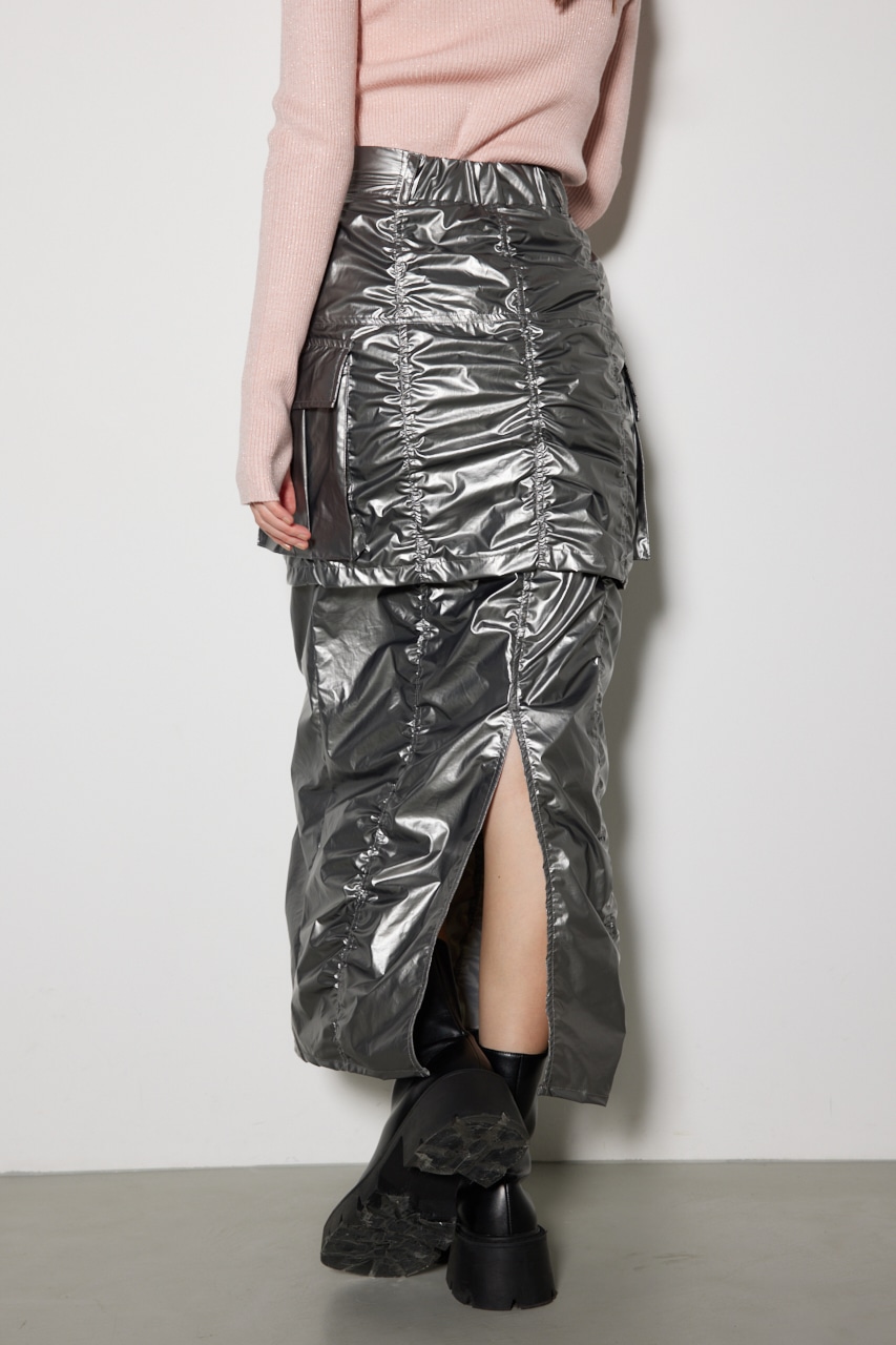 レイヤードカーゴジャストウエストスカート SLV M