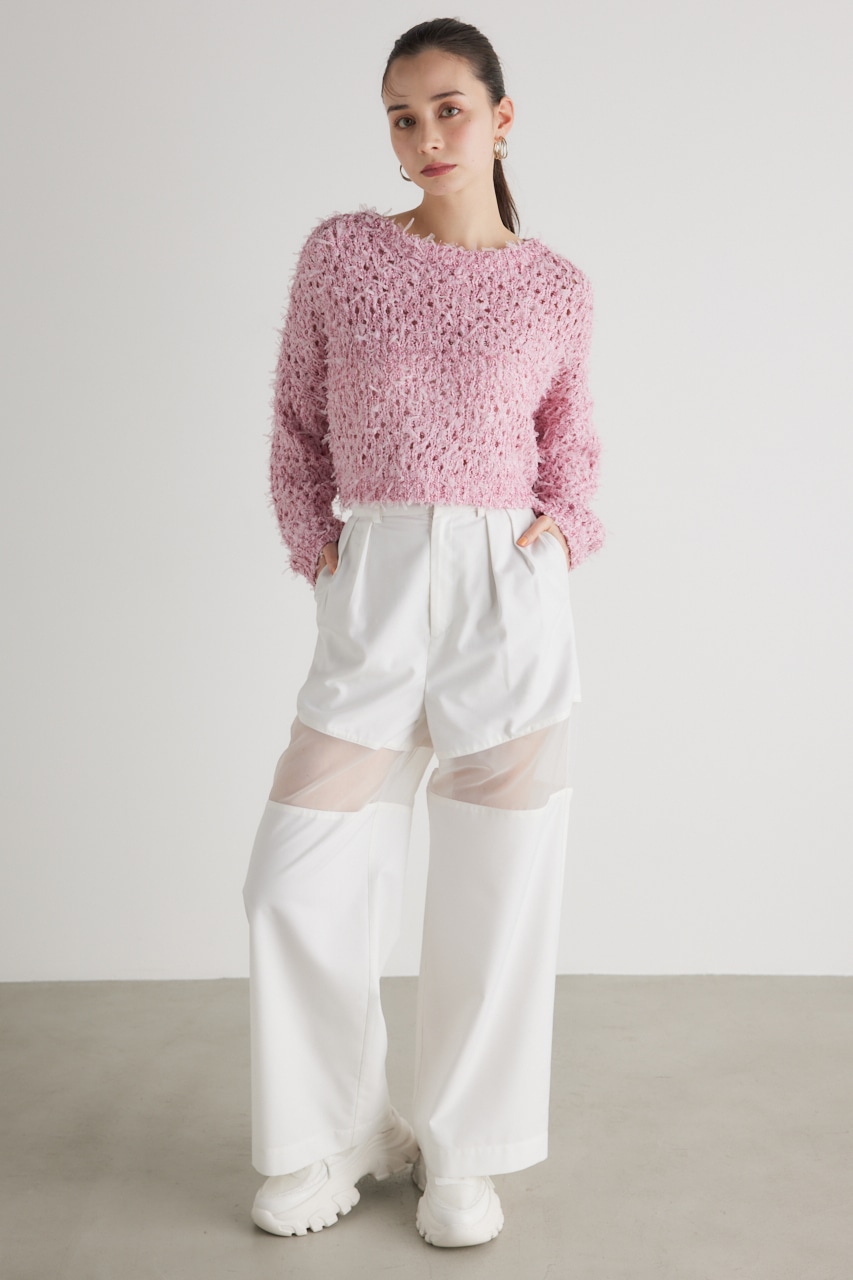 rienda | ラメシャギーメッシュKnit TOP (ニット ) |SHEL'TTER WEBSTORE