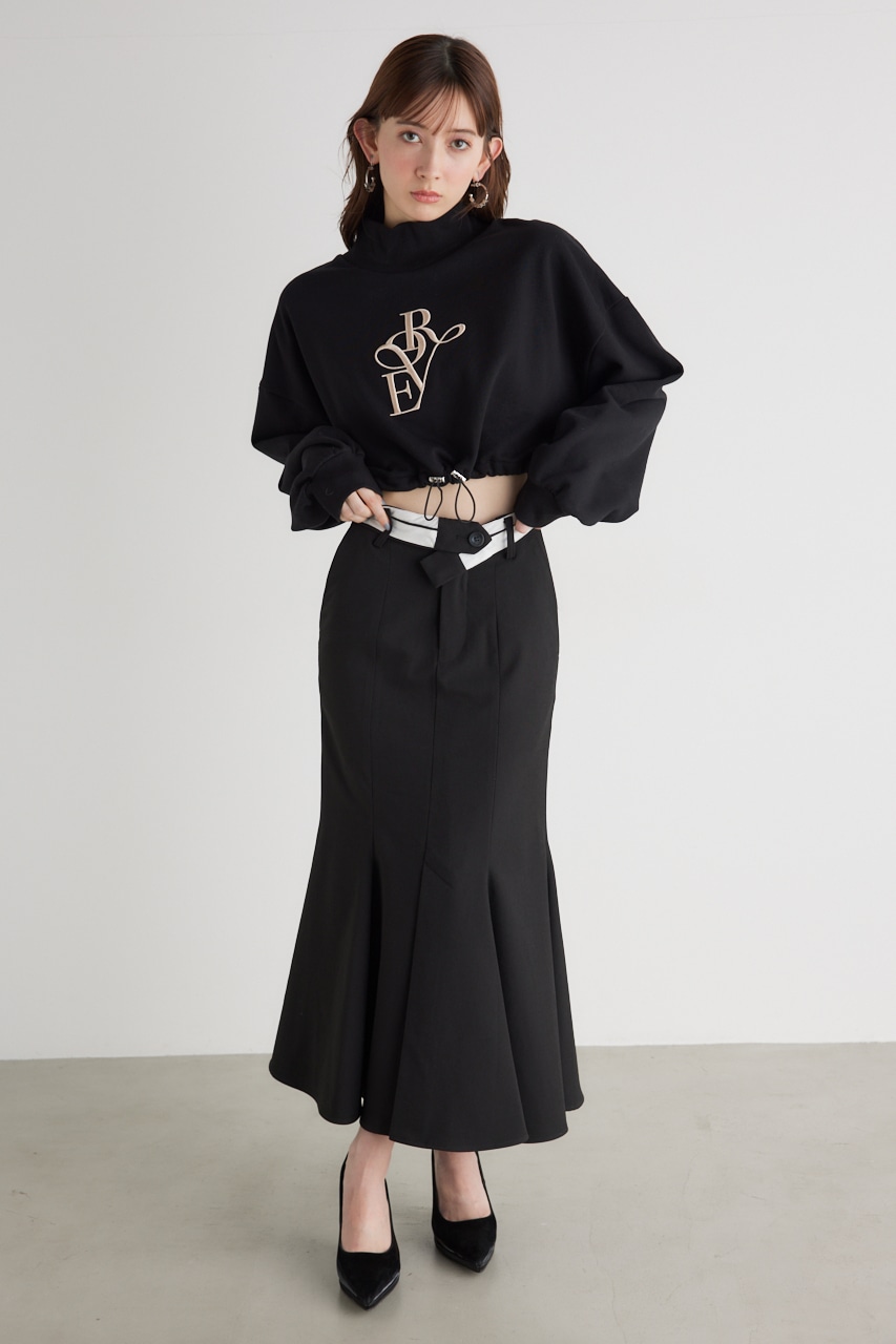 バルーンヘムロゴスウェットTOP BLK FREE