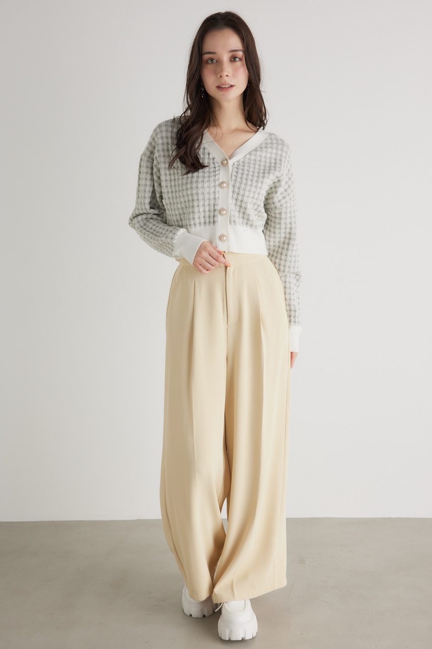 バンピーチェックKnitCD TOP GRY FREE