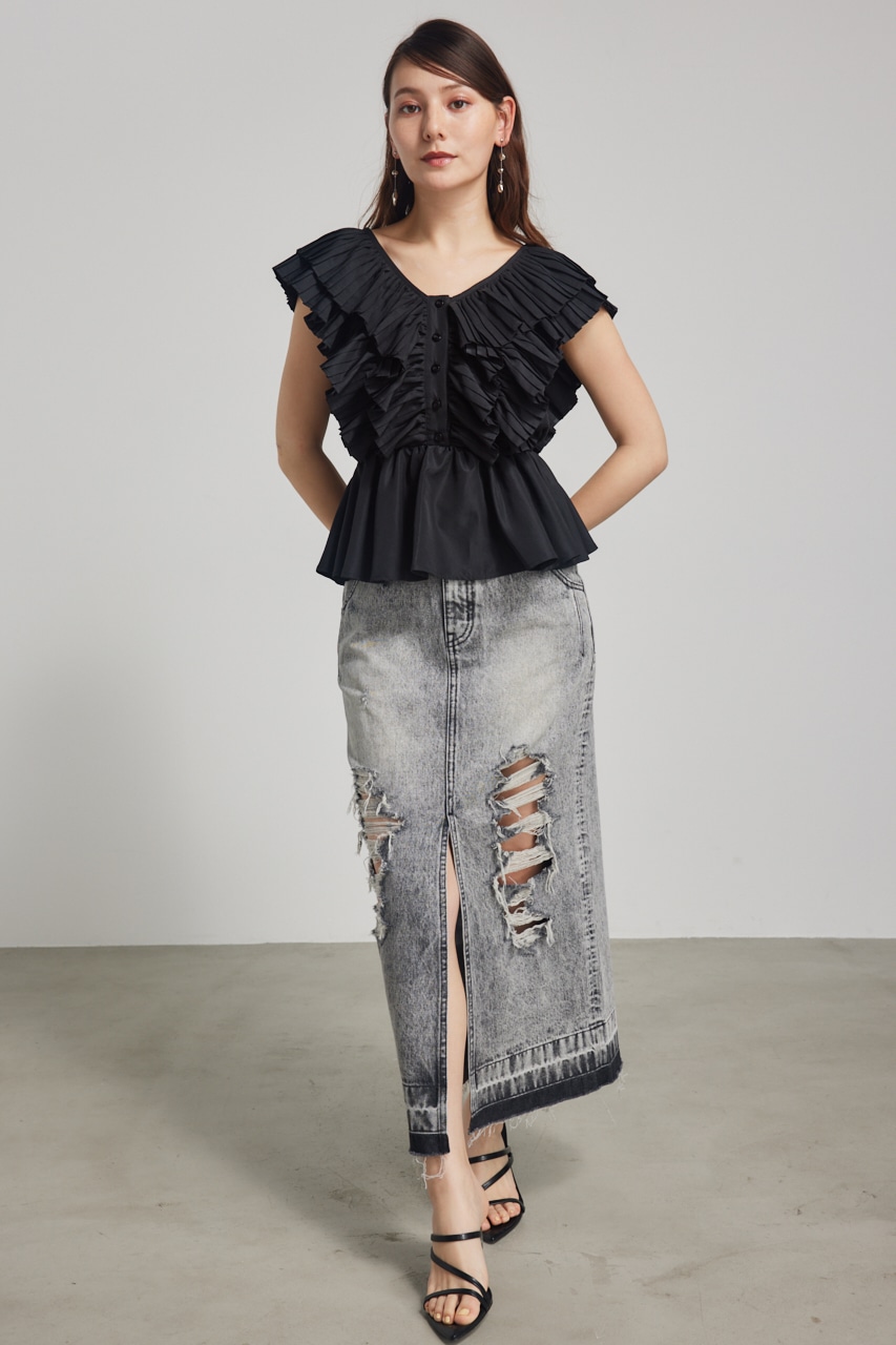 バックオープンペプラムBLS BLK FREE