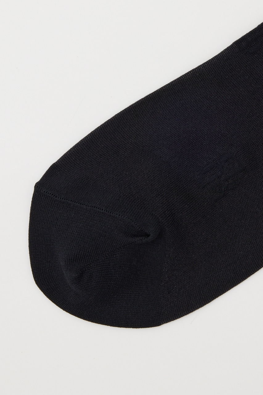 ロゴポイント刺繍シアーソックス BLK FREE