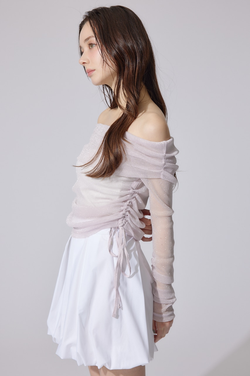 オフショルレディーラメトップス L/PNK FREE