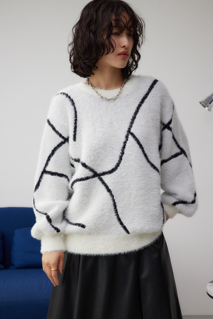 AZUL BY MOUSSY | ニュアンスライン柄ニット (ニット ) |SHEL'TTER