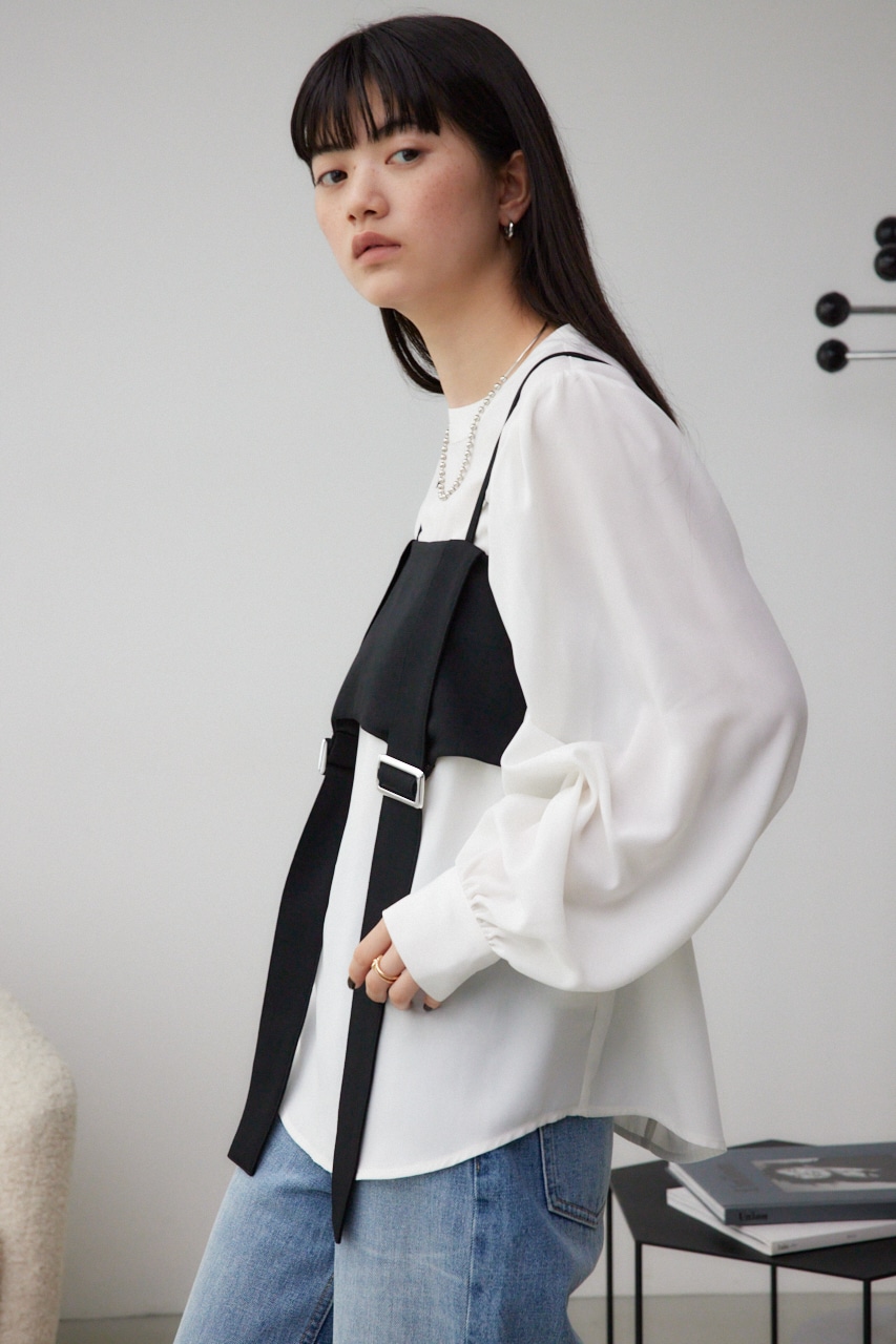 ガータービスチェレイヤードトップス BLK FREE