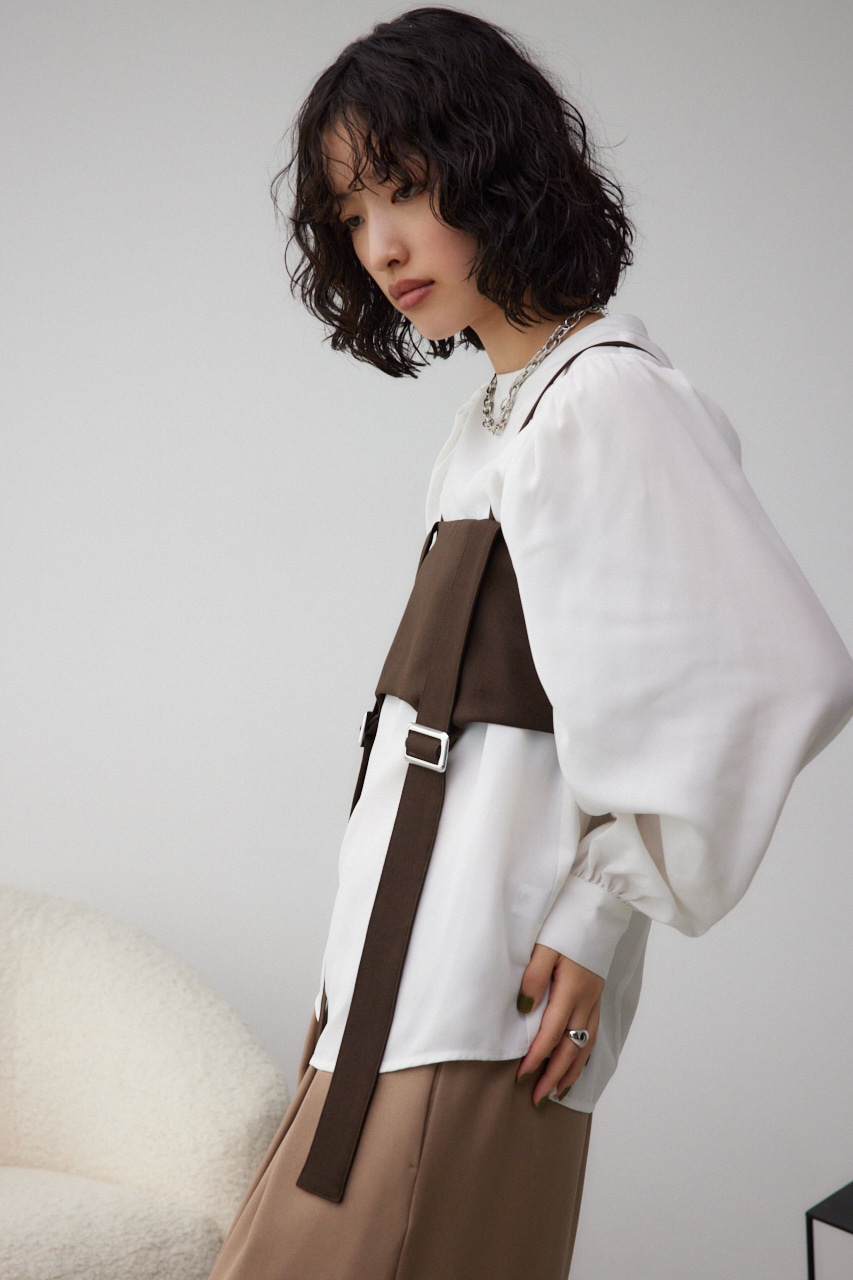 ガータービスチェレイヤードトップス BRN FREE