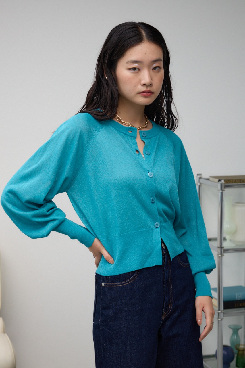 シアーニットカーディガン BLU FREE