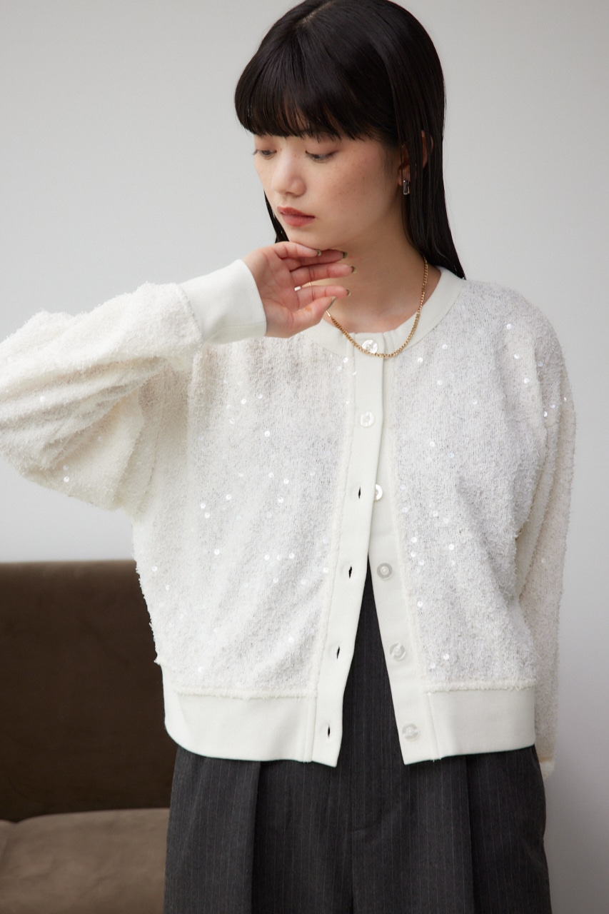 2WAYスパンコールカーディガン IVOY FREE