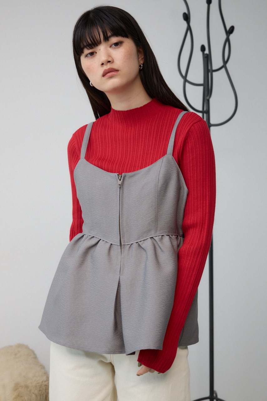 ジャガードフレアキャミ GRY FREE