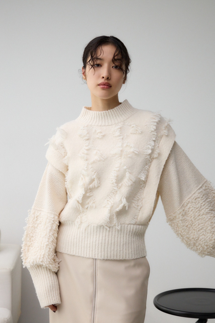 フリンジジャガードニット IVOY FREE
