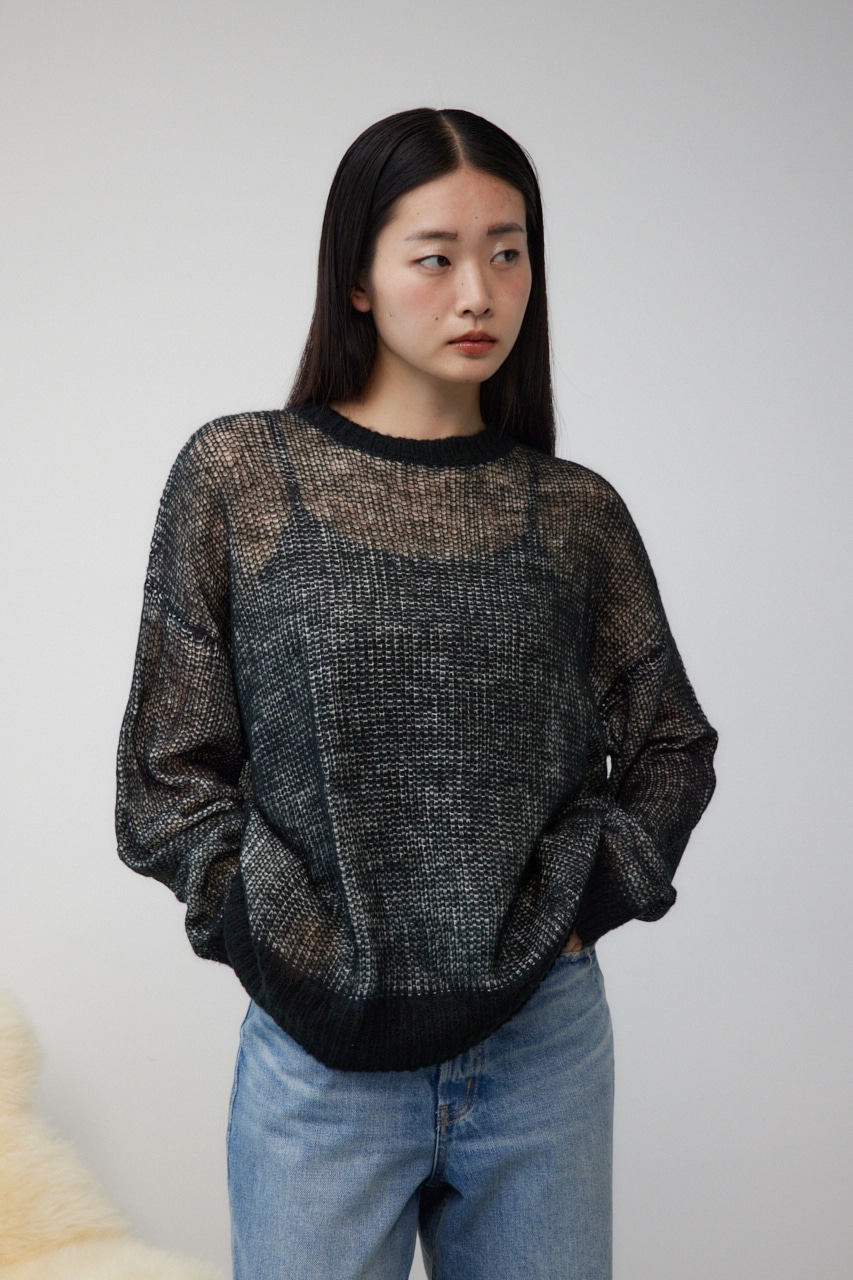 リバーシブルシアーニット BLK FREE