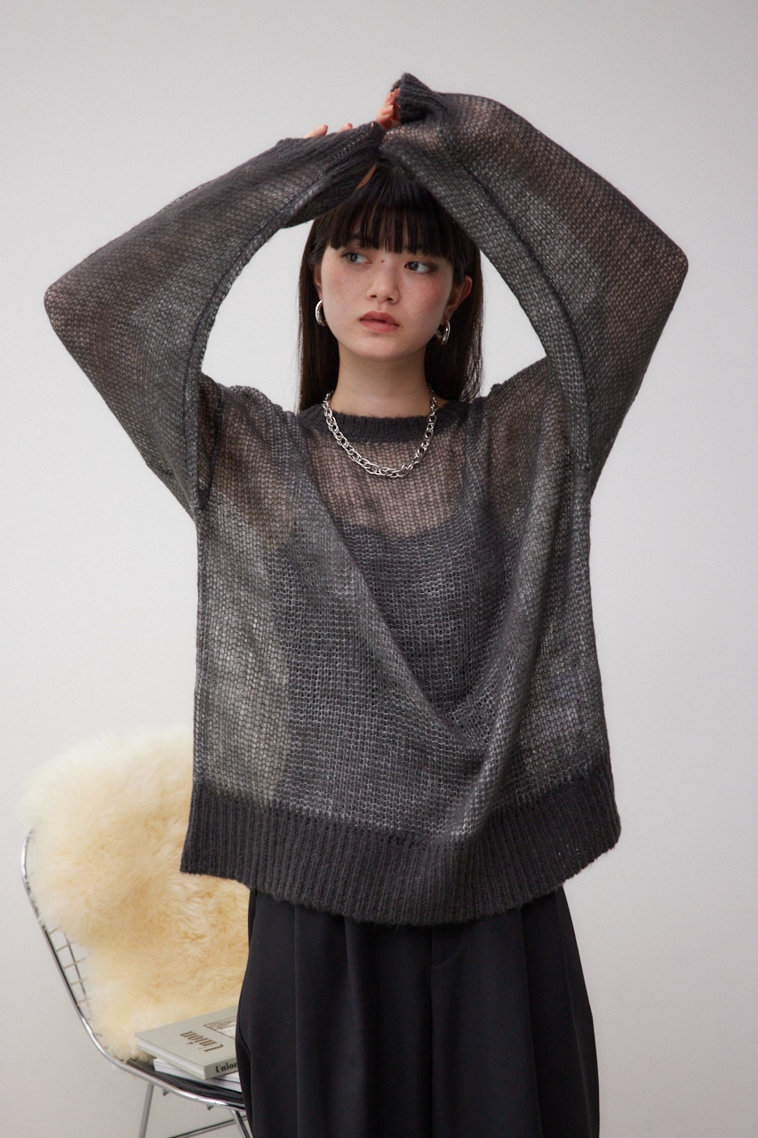 リバーシブルシアーニット GRY FREE