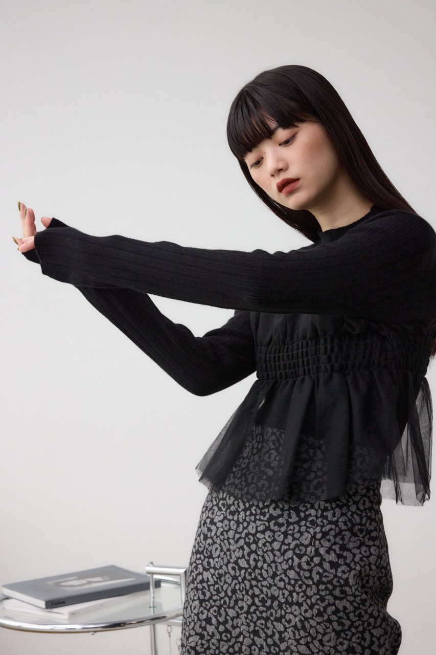 チュールビスチェドッキングニット BLK FREE