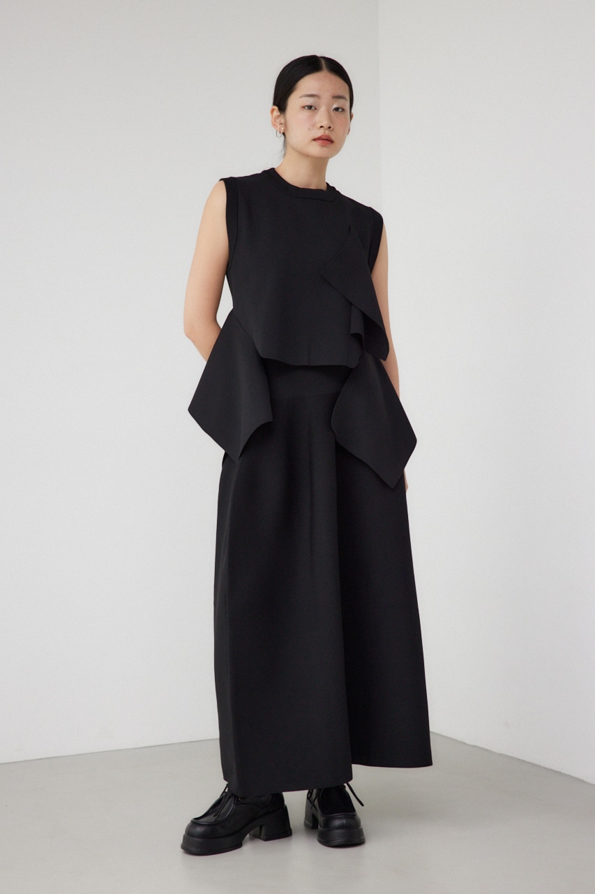 【PLUS】コクーンフォルム2WAYスカート BLK S