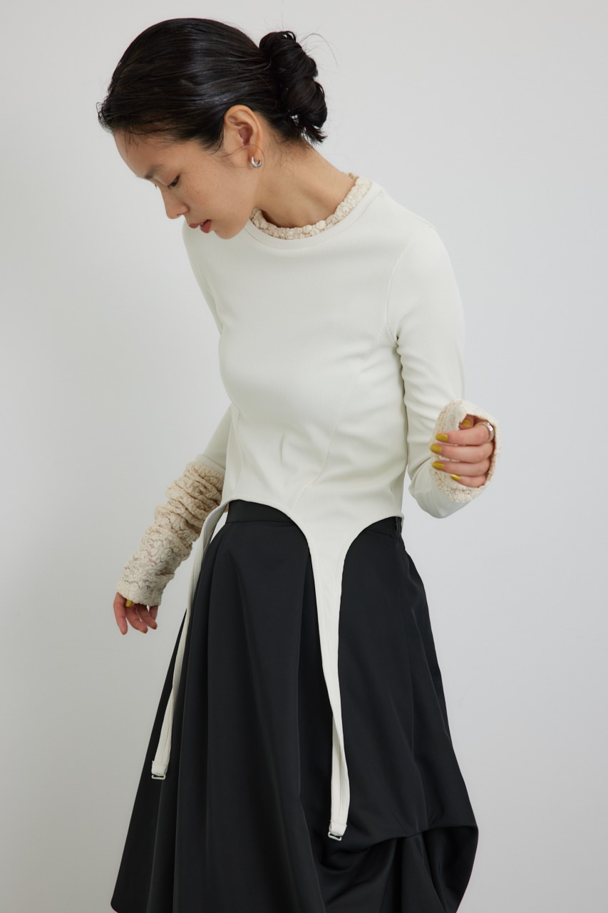 【PLUS】レースドッキングストラップトップス IVOY FREE