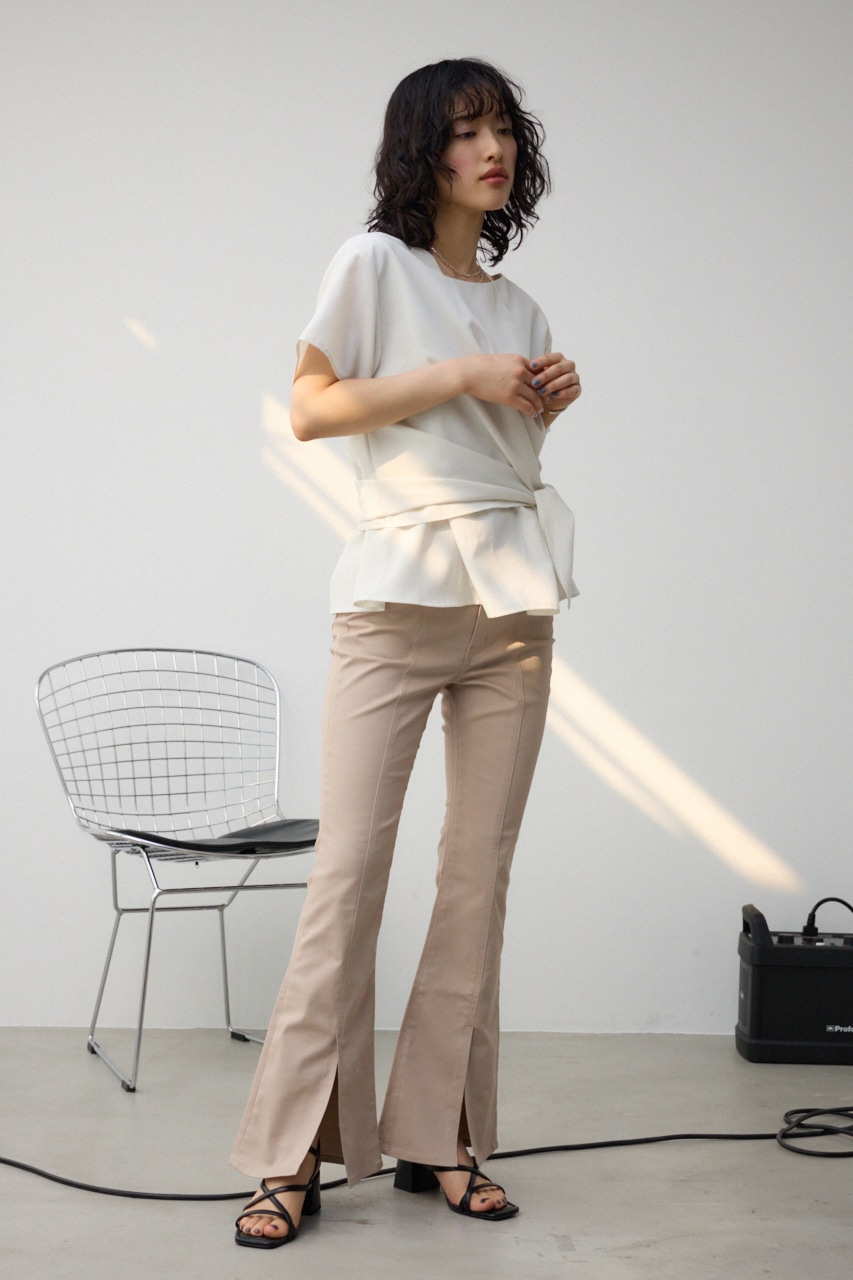 センタースリットカラーフレアパンツ BEG M