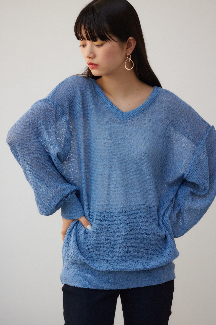 シアーグリッタールーズニット BLU FREE