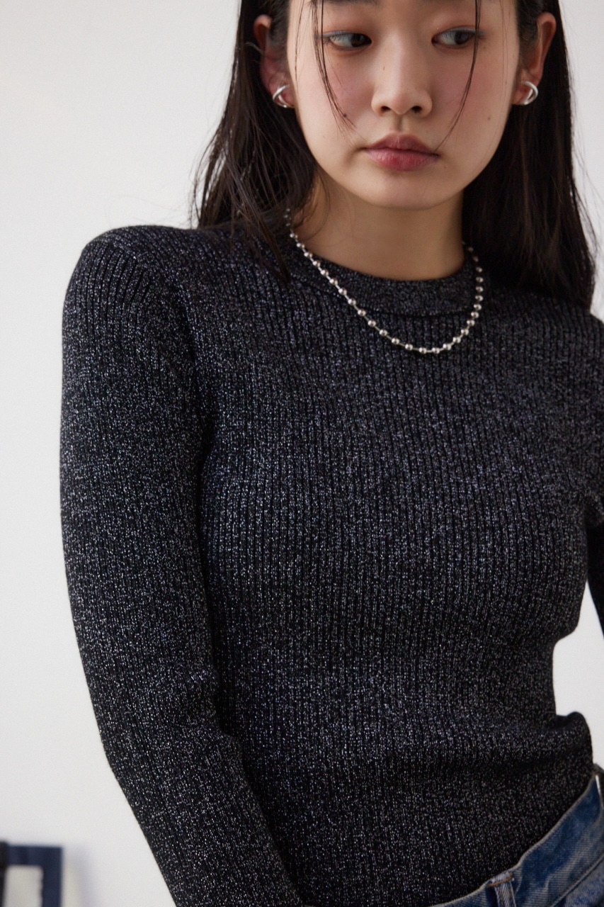 AZUL BY MOUSSY | ラメリブニットトップス (ニット ) |SHEL'TTER