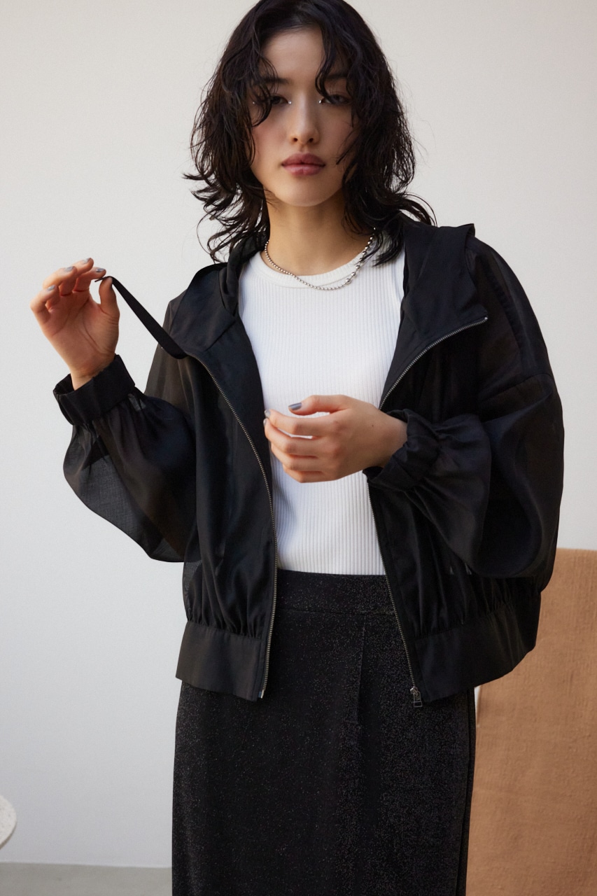 シアーフーディーブルゾン BLK FREE