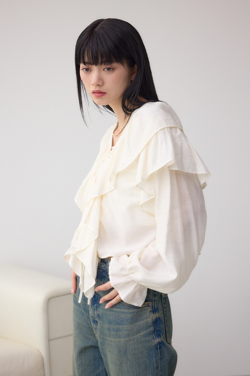 ラッフルフリルブラウス IVOY FREE