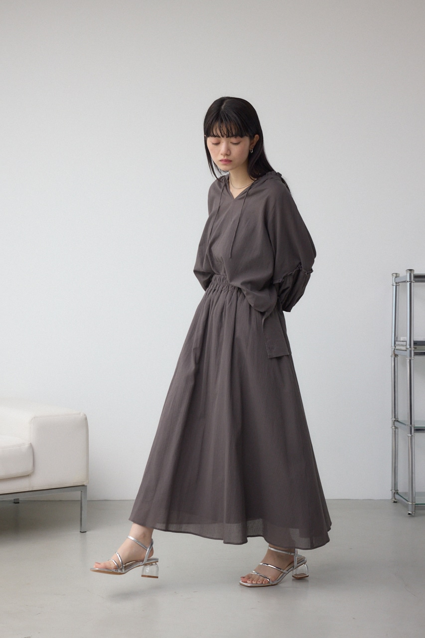 コットンボイルフレアスカート C.GRY FREE