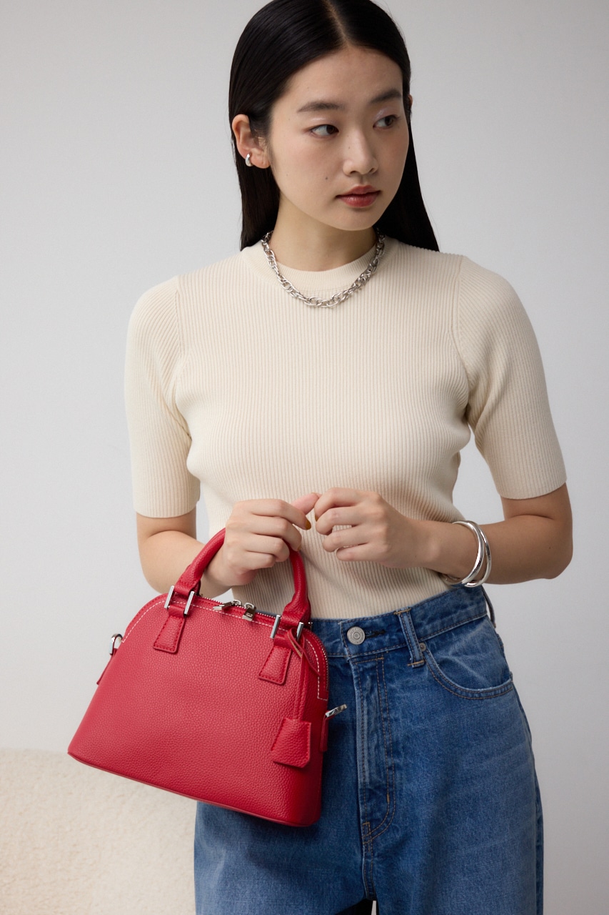 ダブルジッパーハンドバッグ RED FREE