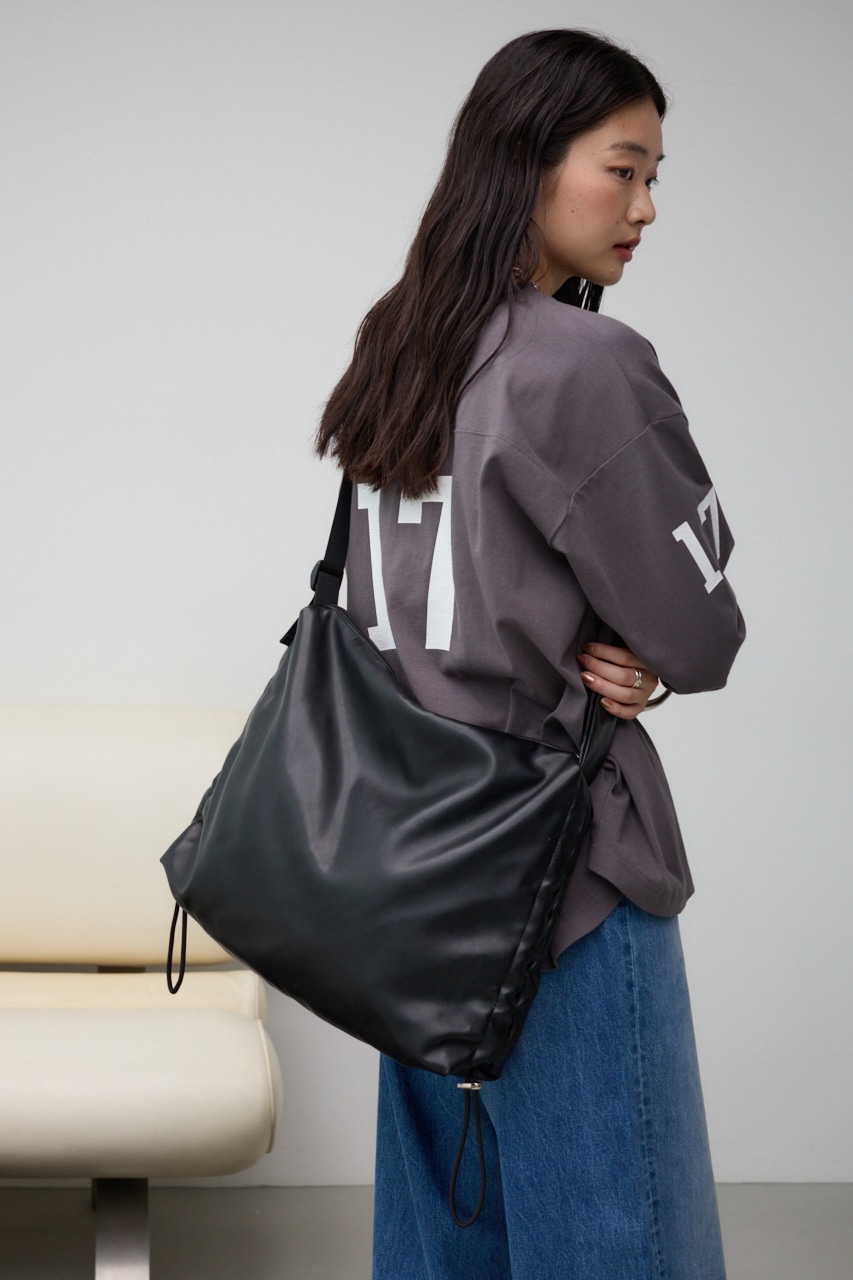 サイドギャザーパデットバッグ BLK FREE