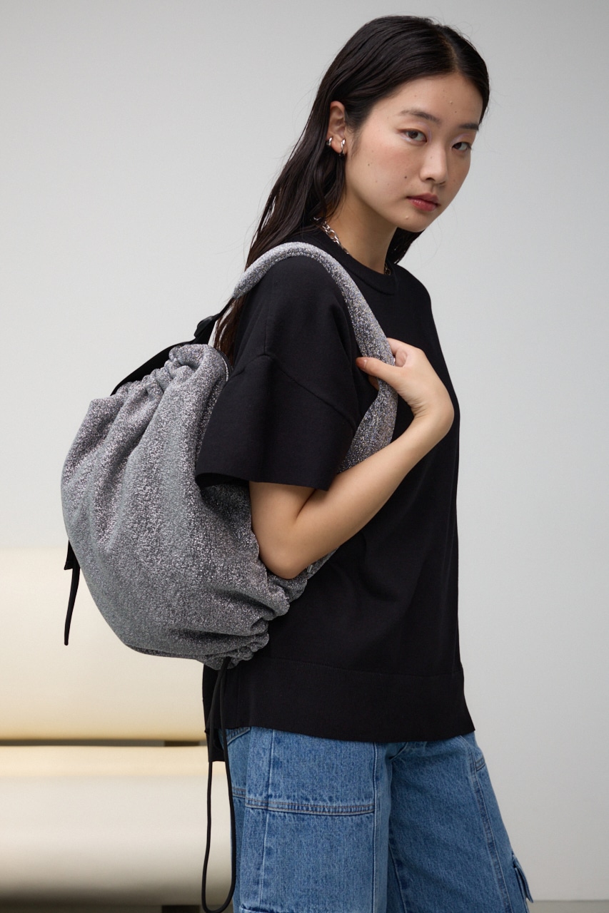 サイドギャザーパデットバッグ M/BLK FREE