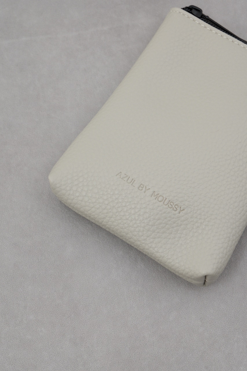 シュリンクフェイクレザーミニポーチ L/GRY FREE