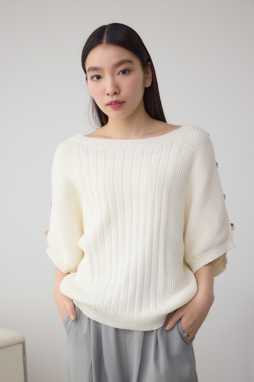 2WAYショルダーボタンニット IVOY FREE