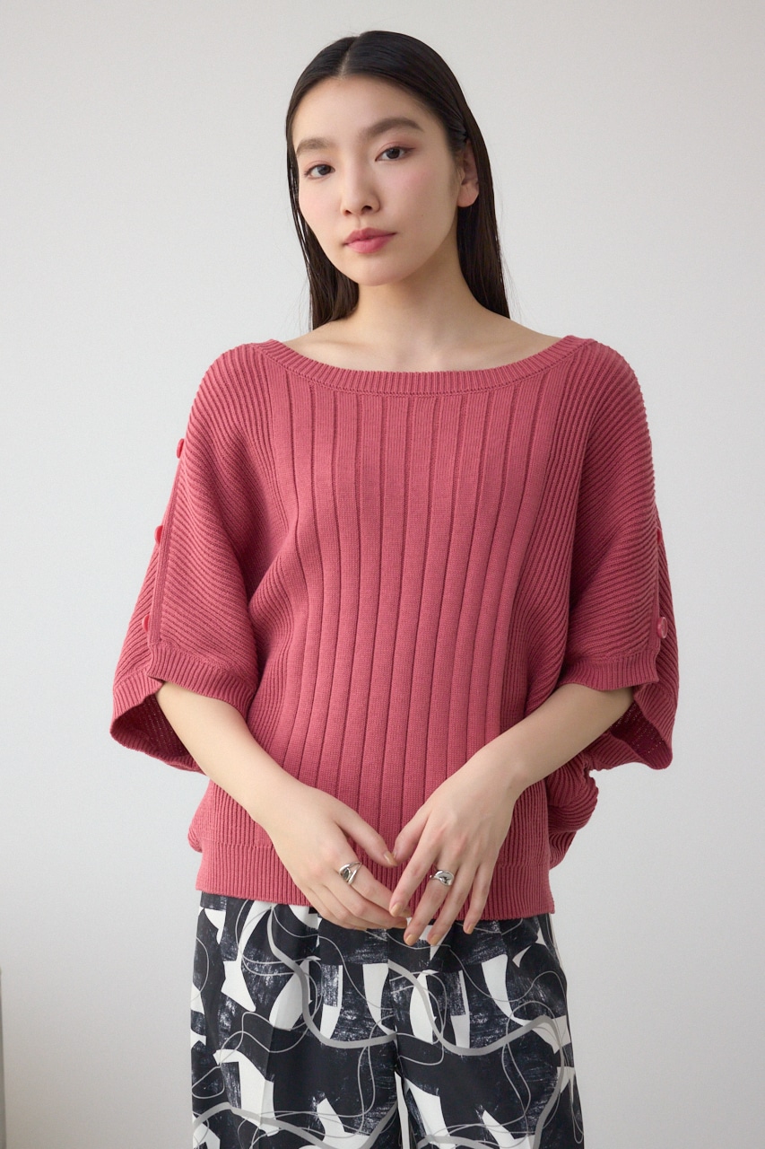 2WAYショルダーボタンニット PNK FREE