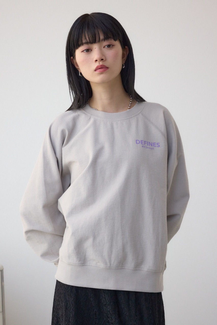 ミニウラケプリントトップス L/GRY FREE