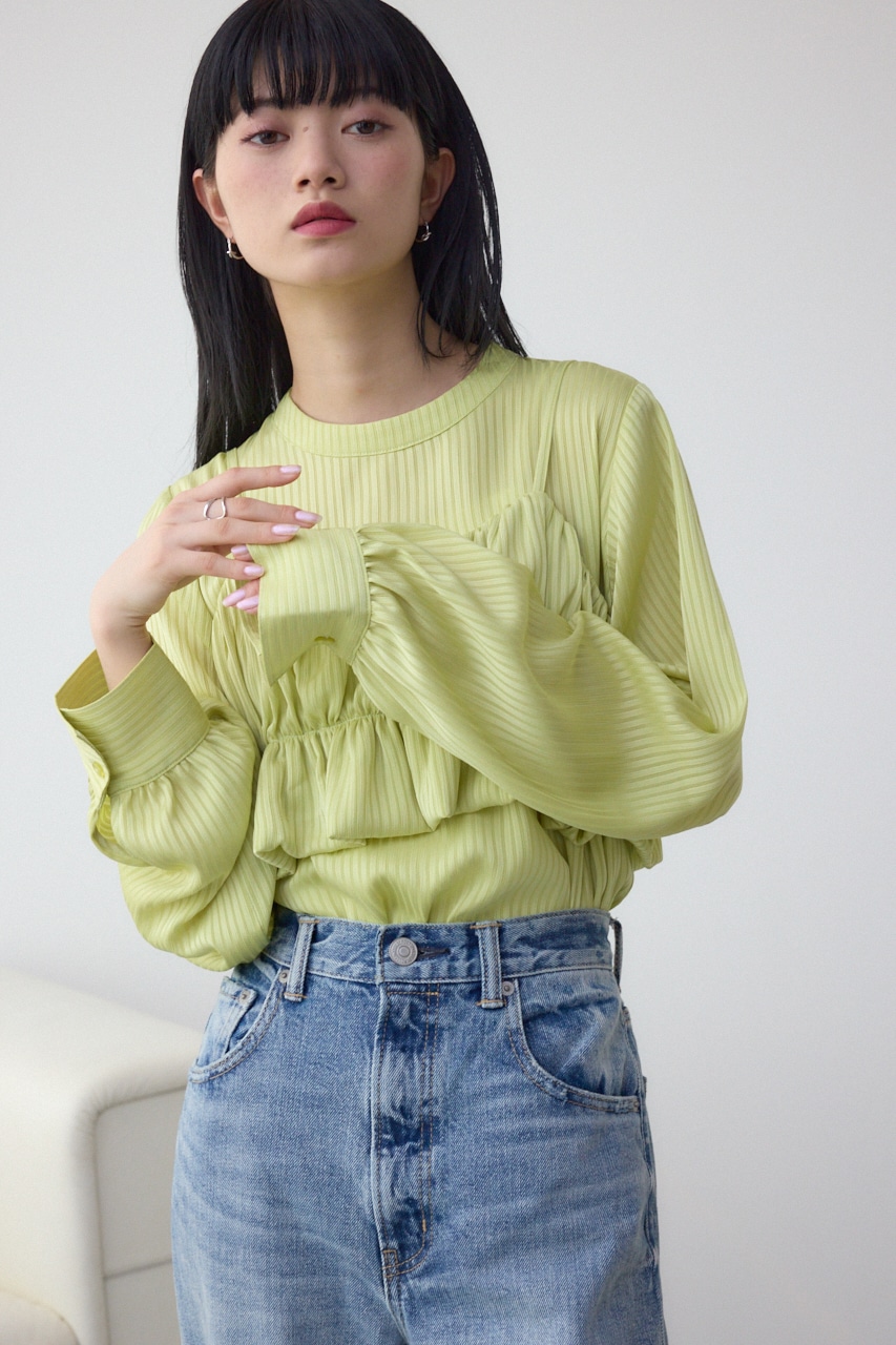 バルーンビスチェレイヤードセットブラウス LIME FREE