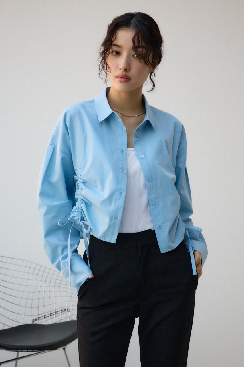 フロントギャザーシャツ SAX FREE