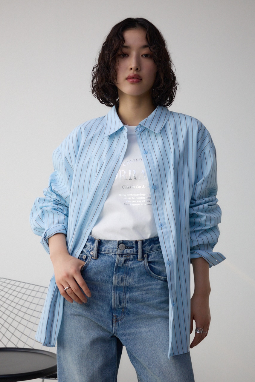 3WAYデザインシャツ 柄BLU FREE