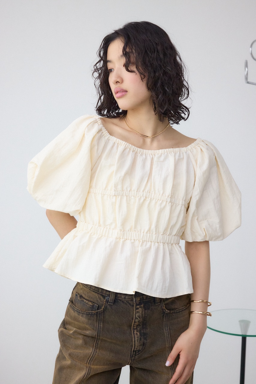 パフショルダー2WAYブラウス IVOY FREE