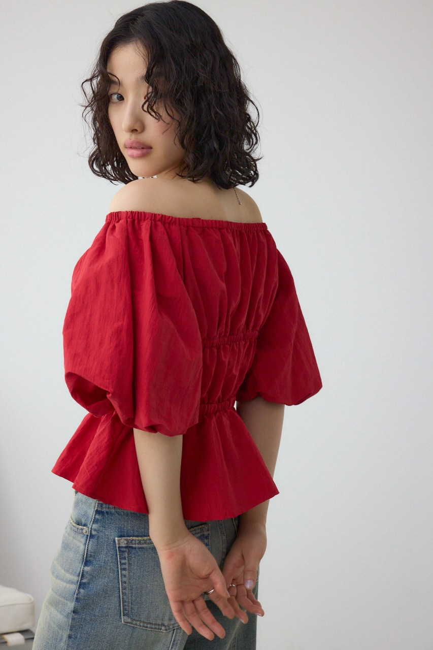 パフショルダー2WAYブラウス RED FREE