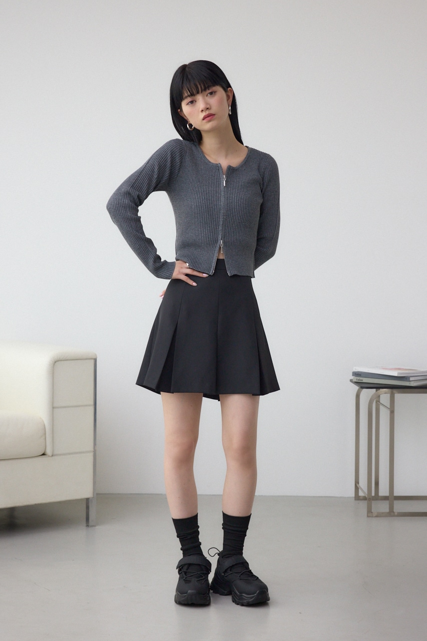 プリーツミニスカートパンツ BLK FREE