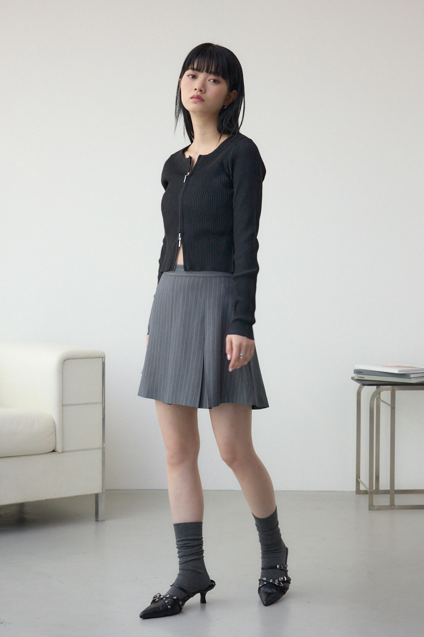 プリーツミニスカートパンツ 柄GRY FREE