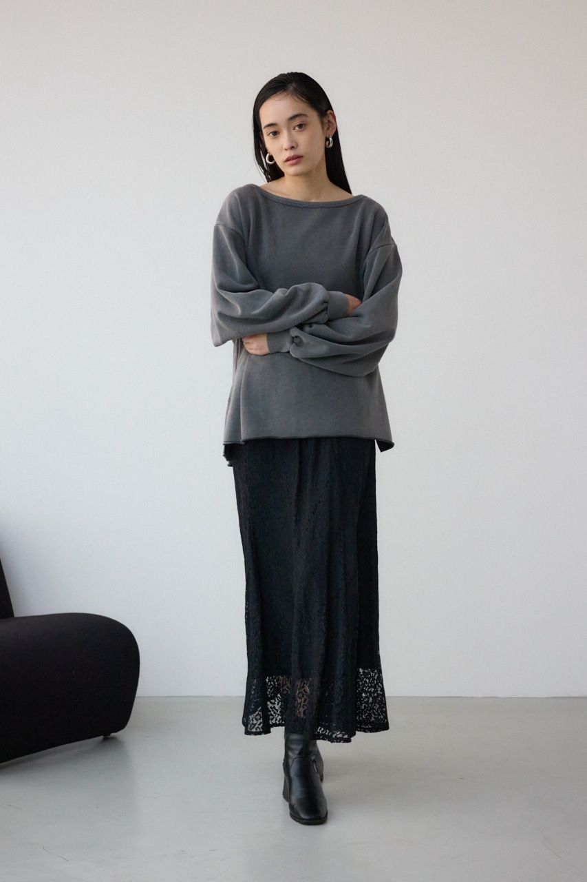 レースフレアスカート BLK S