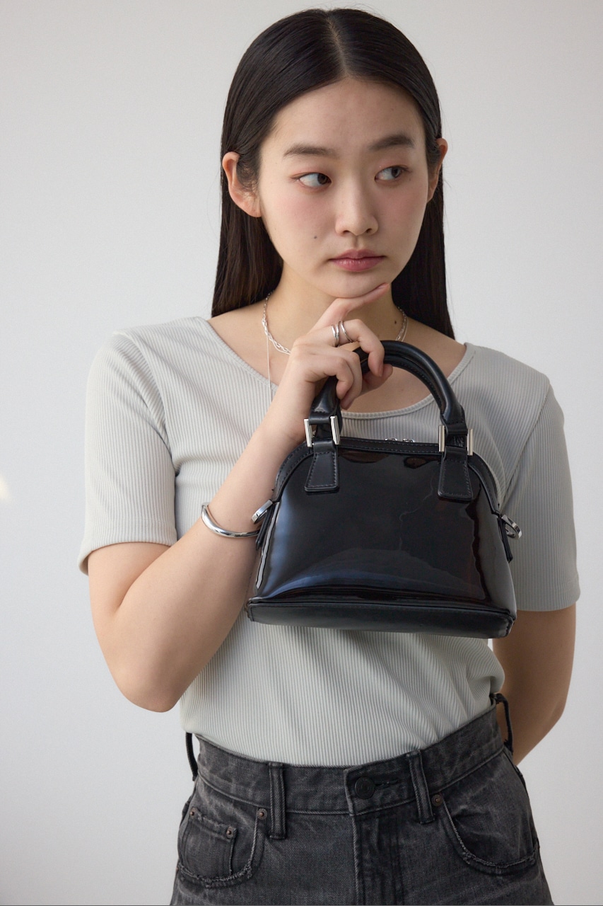 ダブルジッパークリアミニバッグ BLK FREE