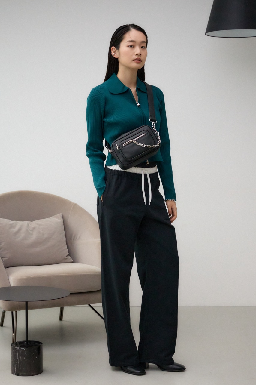 アウトポケットスクエアショルダーバッグ BLK FREE