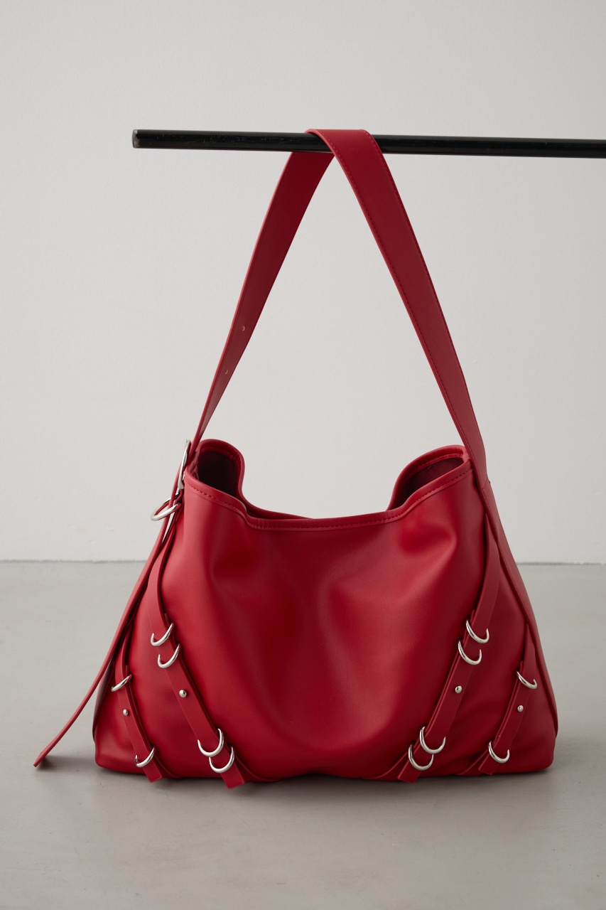 ナローベルトデザイントートバッグ RED FREE