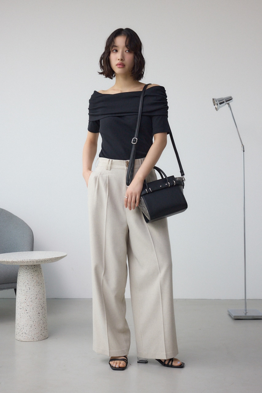 ベルトデザイントラペイズドバッグ BLK FREE