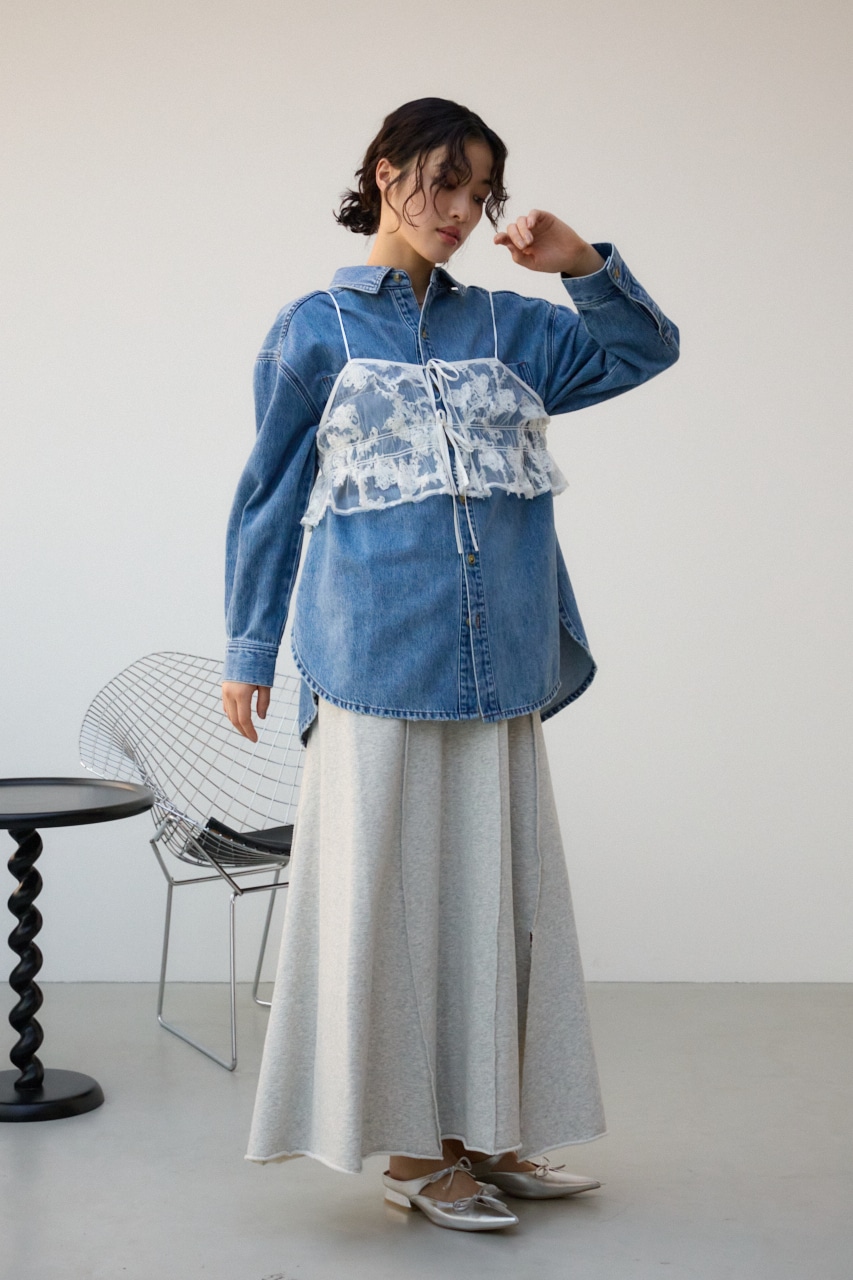 ビンテージライクウラケスカート T.GRY FREE